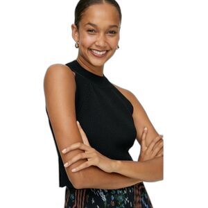 Aritza Wilfred Black Crevier Knit Top Sleeveless Knit Size S